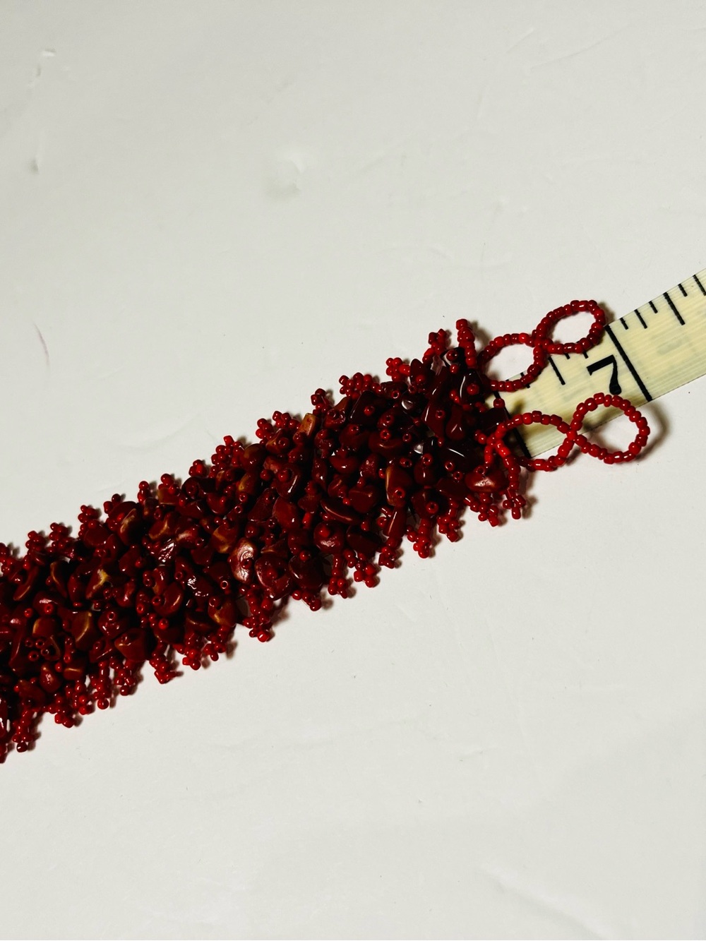 Red Cluster Coral Bead Stretch Bracelet - Women Jewelry $10 - Picture 7 of 7